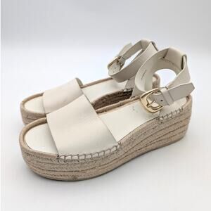 Vince Belisa Platform Espadrille Sandals Women's Milk White Size US7.5M EU38